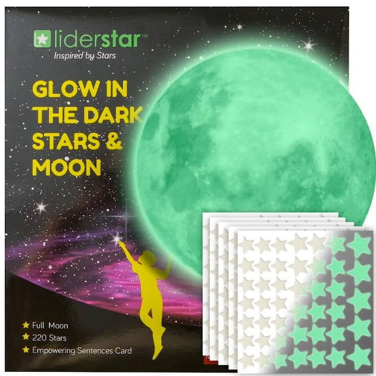 Glow in the Dark Moon and Stars Wall Decal
