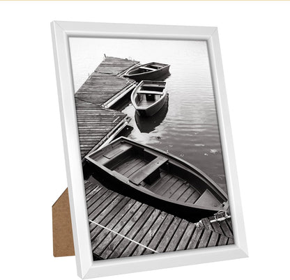 8X10 Picture Frames, White Photo Frames for Wall or Tabletop Display, Simple Design Glossy Finish Frame Perfect for Home Decoration, Office, Hotel and Various Ceremonies Praties