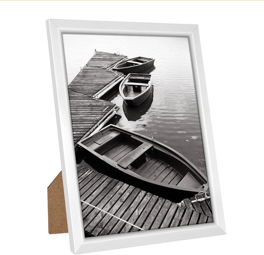 8X10 Picture Frames, White Photo Frames for Wall or Tabletop Display, Simple Design Glossy Finish Frame Perfect for Home Decoration, Office, Hotel and Various Ceremonies Praties
