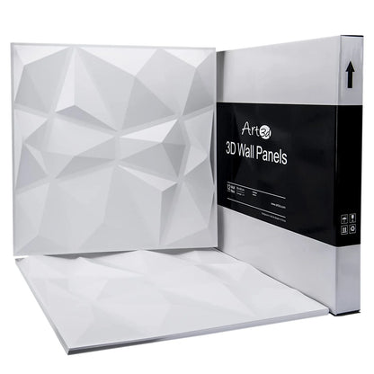 12-Pack 19.7 In. X 19.7 In. PVC 3D Wall Panel in White