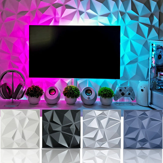 12-Pack 19.7 In. X 19.7 In. PVC 3D Wall Panel in White