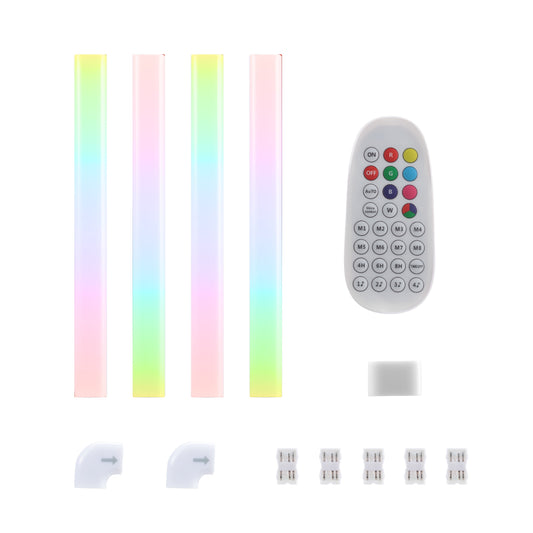 RGB Neon Tube Wall Light with Remote, Light Reacts to Music, Tubes Allow Different Configurations
