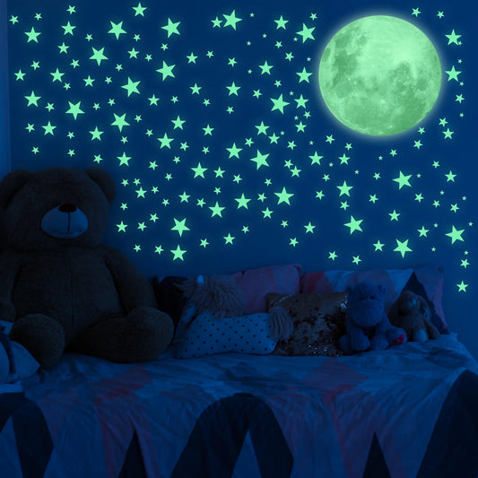 Glow in the Dark Moon and Stars Wall Decal