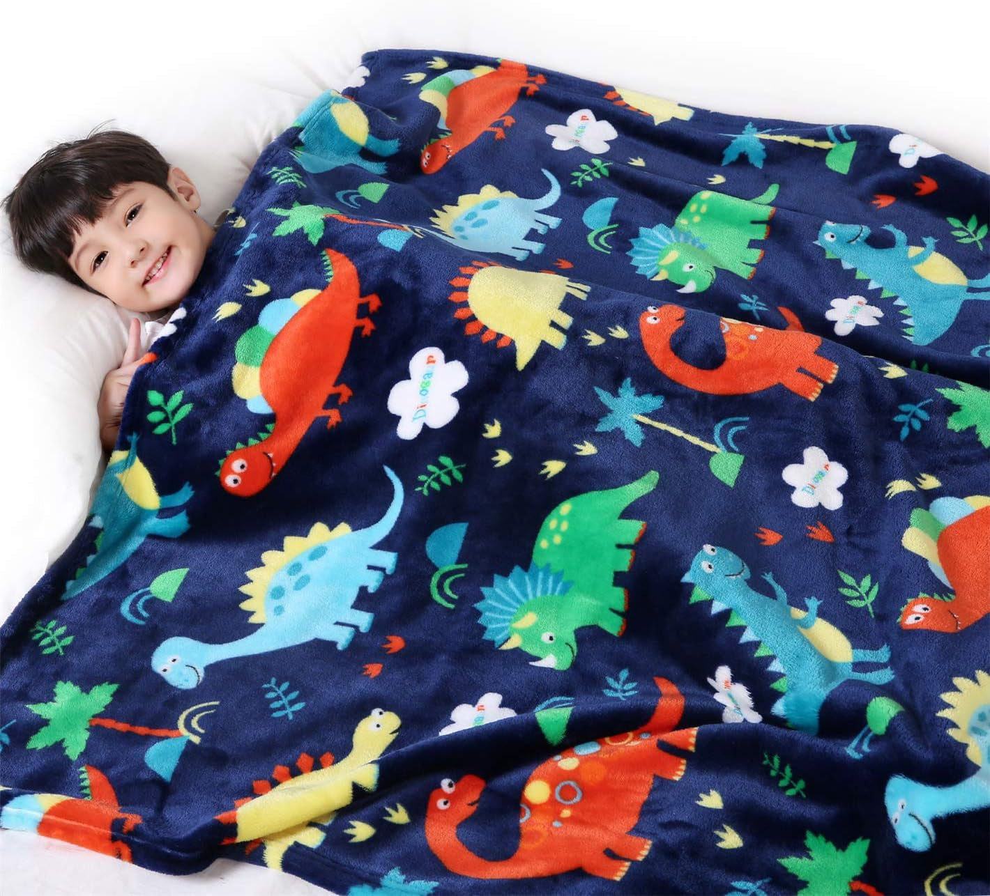 Dinosaur Toddler Blanket Gifts for Boys and Girls, Plush Dino Throw Blanket for Kids and Adults, Thick and Warm Kids Blanket Birthday Gifts for Teens (Dinosaur, 50X60 Inches)