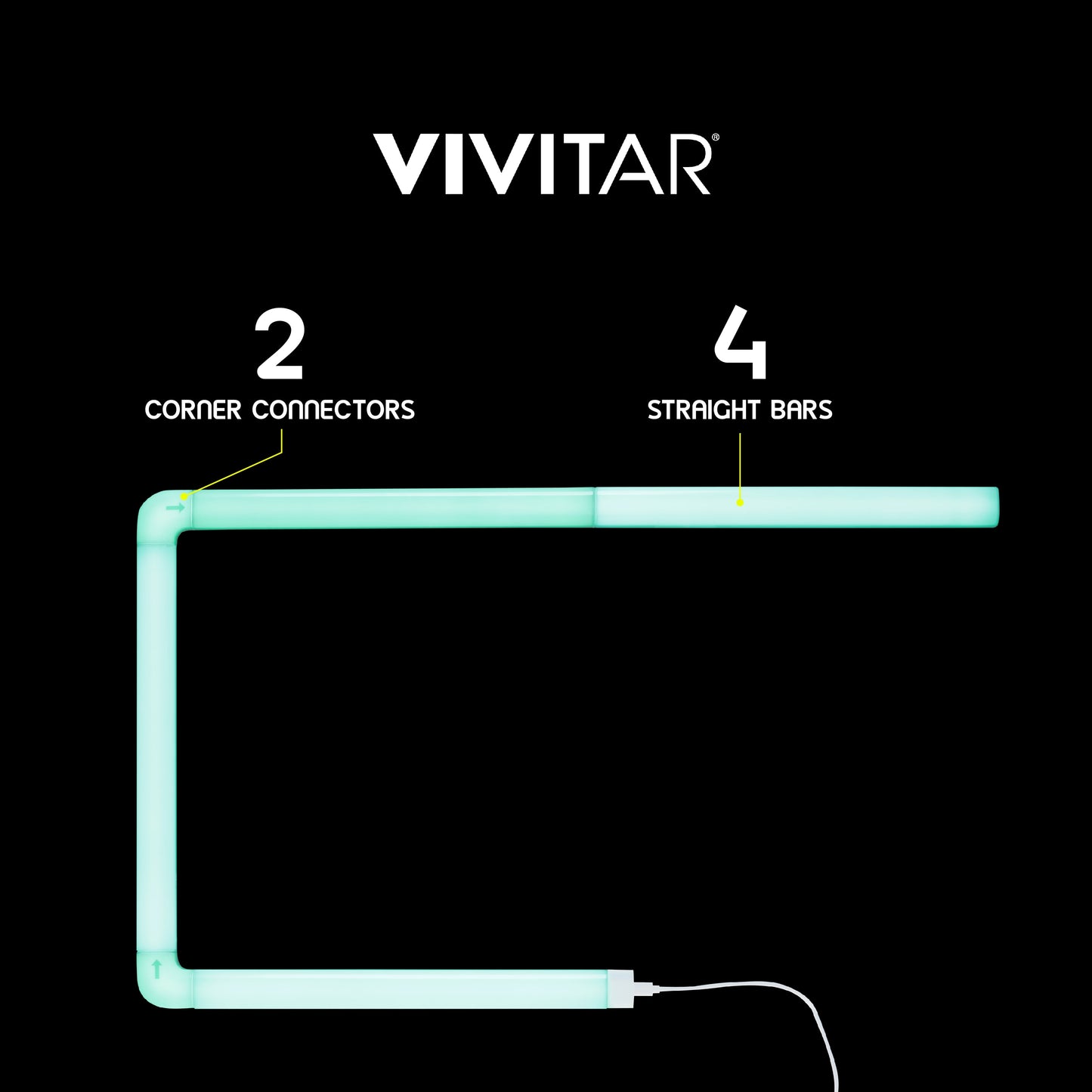 RGB Neon Tube Wall Light with Remote, Light Reacts to Music, Tubes Allow Different Configurations