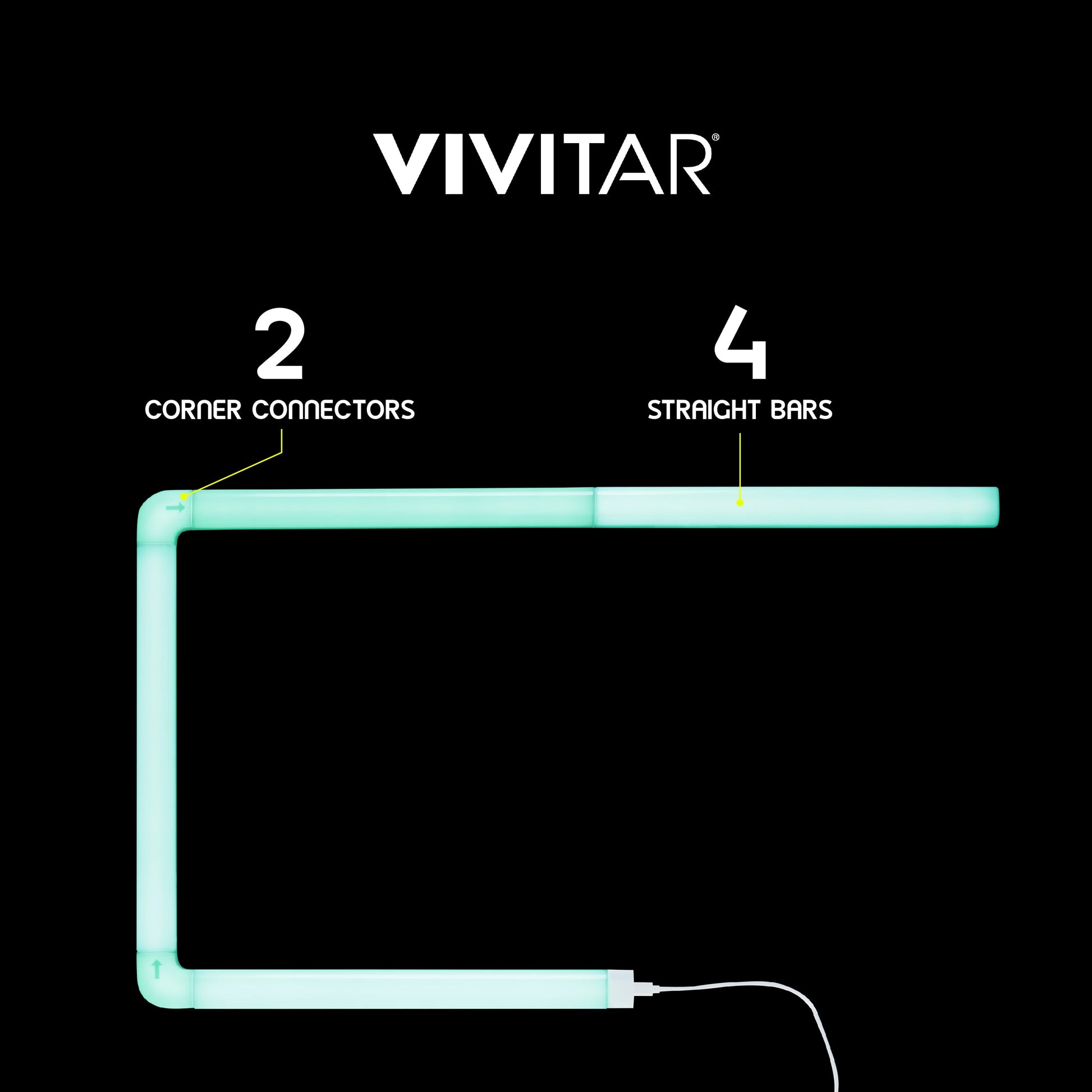 RGB Neon Tube Wall Light with Remote, Light Reacts to Music, Tubes Allow Different Configurations