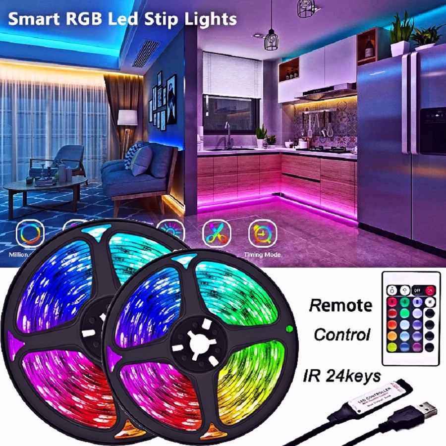 4-16Ft Led Lights for Bedroom, LED Strip Lights with Remote Control RGB LED Strip, LED Lights for Room Home Party